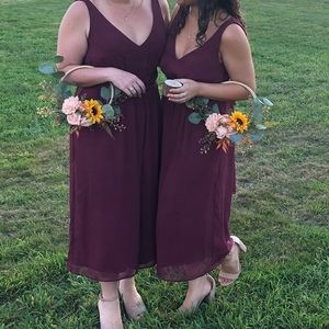 David’s Bridal Tie-Back Crinkle Chiffon Jumpsuit